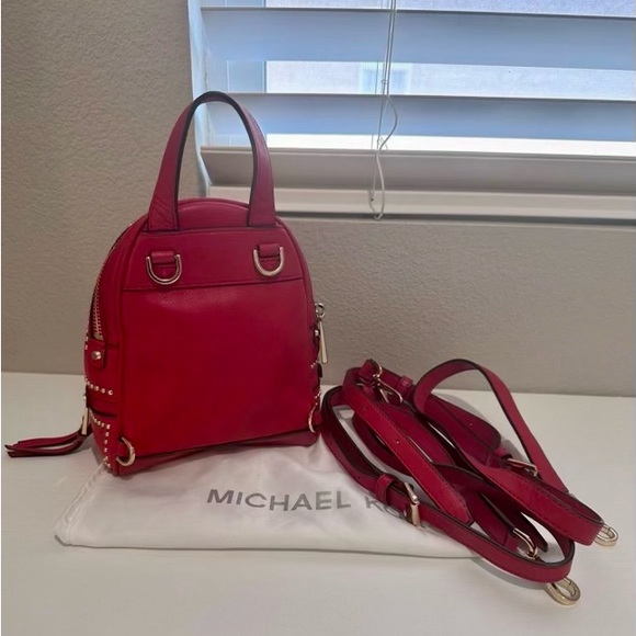 Red Michael Kors Rose Backpack - Picture 2 of 5